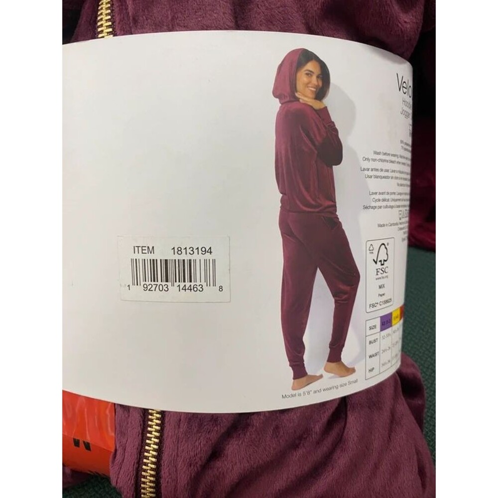 Felina Womens Med Velour Jogger Track Suit Ultra Soft Zip Hoodie New - Picture 4 of 4